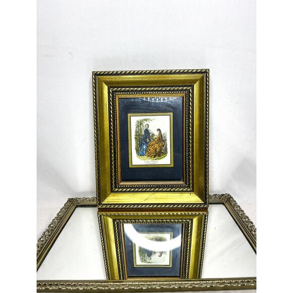 Vintage Gold Framed La Mode Illustree Bureaux du Journal. 56 rue Jacob 56 Paris - Picture 1 of 2